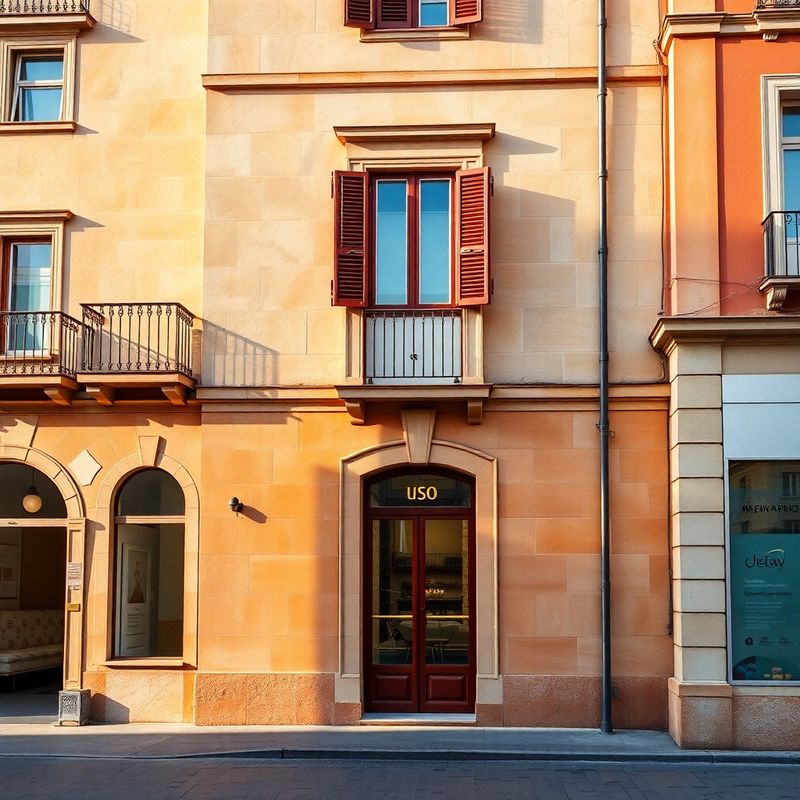 The restored limestone facade of Lumenrvivid on Calle Alfonso I in Zaragoza